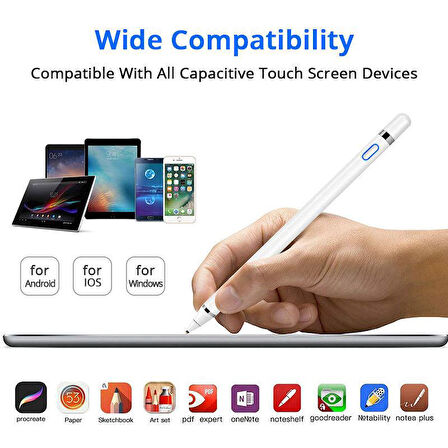 Stylus Kapasitif Dokunmatik Kalem Tüm Cihazlar Telefon ile Uyumlu Çizim Tasarım Tablet Kalemi