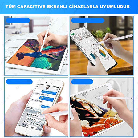 Stylus Kapasitif Dokunmatik Kalem Tüm Cihazlar Telefon ile Uyumlu Çizim Tasarım Tablet Kalemi