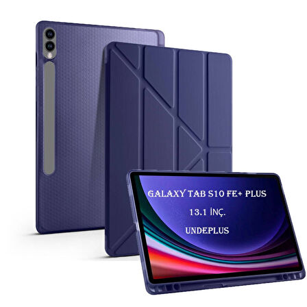Samsung Galaxy Tab S10 FE+ Plus Kılıf Kalem Bölmeli Trifolding Case X620 X626