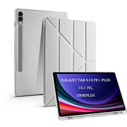 Samsung Galaxy Tab S10 FE+ Plus Kılıf Kalem Bölmeli Trifolding Case X620 X626
