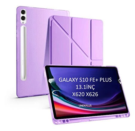 Samsung Galaxy Tab S10 FE+ Plus Kılıf Kalem Bölmeli Trifolding Case X620 X626