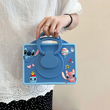 Samsung Galaxy Tab A9 8.7inç X110 X113 X115 X117 Kılıf Cute Dolls Standlı Eğlenceli 3D Karekterli Çocuk Kılıfı