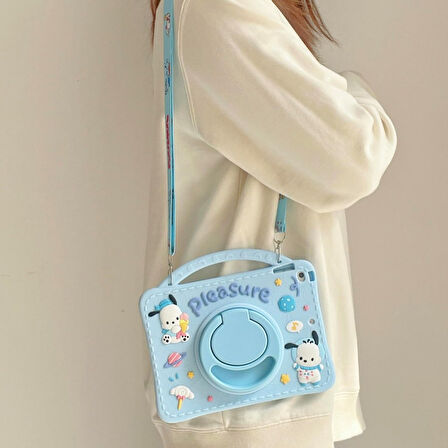 Samsung Galaxy Tab A9 8.7inç X110 X113 X115 X117 Kılıf Cute Dolls Standlı Eğlenceli 3D Karekterli Çocuk Kılıfı