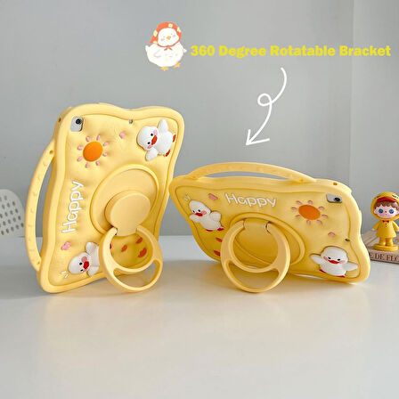 Samsung Galaxy Tab A9 8.7inç X110 X113 X115 X117 Kılıf Cute Dolls Standlı Eğlenceli 3D Karekterli Çocuk Kılıfı