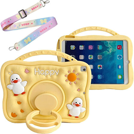 Samsung Galaxy Tab S9 FE/S10 FE S7-S8-S9 Kılıf Cute Dolls Standlı Eğlenceli 3D Karekterli Çocuk Kılıfı-Plus Değil