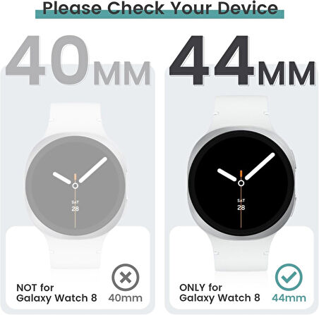 Samsung Galaxy Watch 8 44mm Kolay Uygulama Aparatlı Cam Ekran Koruyucu