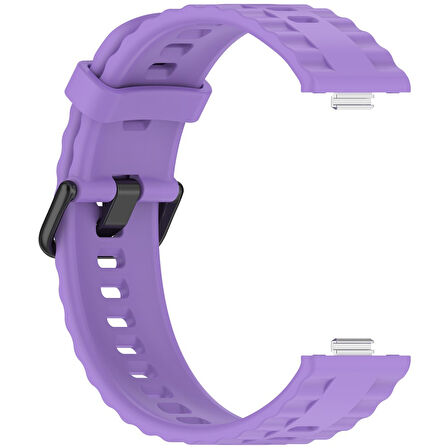 Huawei Watch Fit 4/Fit 4 Pro/Fit 3 Kordon Silikon Dalga Desen Şerit Kordon 23 (Fit/Fit2 Uyumlu Değildir)