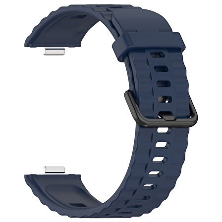 Huawei Watch Fit 4/Fit 4 Pro/Fit 3 Kordon Silikon Dalga Desen Şerit Kordon 23 (Fit/Fit2 Uyumlu Değildir)