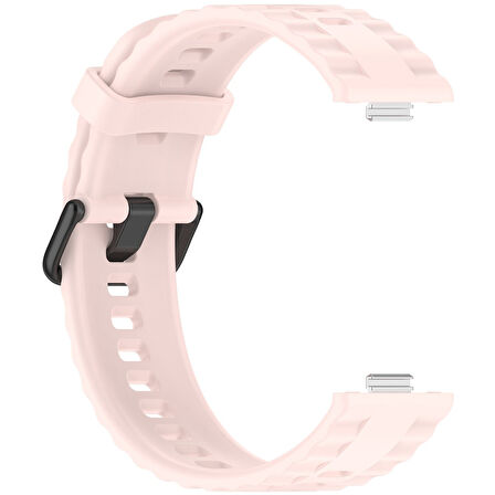 Huawei Watch Fit 4/Fit 4 Pro/Fit 3 Kordon Silikon Dalga Desen Şerit Kordon 23 (Fit/Fit2 Uyumlu Değildir)