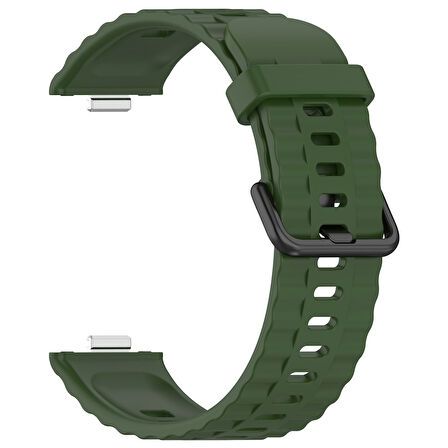 Huawei Watch Fit 4/Fit 4 Pro/Fit 3 Kordon Silikon Dalga Desen Şerit Kordon 23 (Fit/Fit2 Uyumlu Değildir)