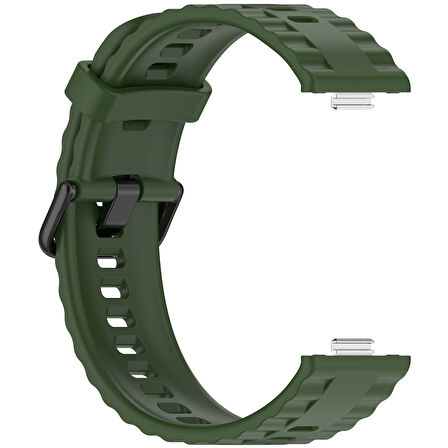 Huawei Watch Fit 4/Fit 4 Pro/Fit 3 Kordon Silikon Dalga Desen Şerit Kordon 23 (Fit/Fit2 Uyumlu Değildir)