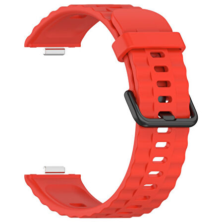 Huawei Watch Fit 4/Fit 4 Pro/Fit 3 Kordon Silikon Dalga Desen Şerit Kordon 23 (Fit/Fit2 Uyumlu Değildir)