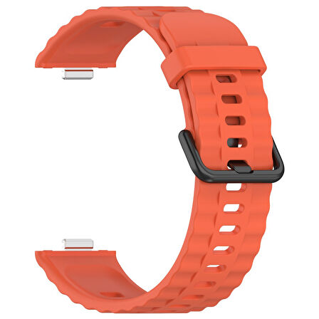 Huawei Watch Fit 4/Fit 4 Pro/Fit 3 Kordon Silikon Dalga Desen Şerit Kordon 23 (Fit/Fit2 Uyumlu Değildir)