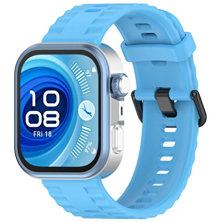 Huawei Watch Fit 4/Fit 4 Pro/Fit 3 Kordon Silikon Dalga Desen Şerit Kordon 23 (Fit/Fit2 Uyumlu Değildir)