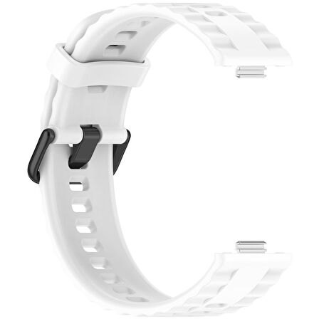 Huawei Watch Fit 4/Fit 4 Pro/Fit 3 Kordon Silikon Dalga Desen Şerit Kordon 23 (Fit/Fit2 Uyumlu Değildir)