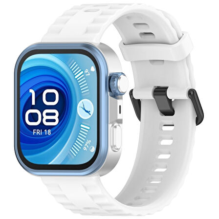 Huawei Watch Fit 4/Fit 4 Pro/Fit 3 Kordon Silikon Dalga Desen Şerit Kordon 23 (Fit/Fit2 Uyumlu Değildir)