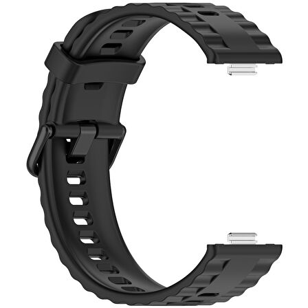 Huawei Watch Fit 4/Fit 4 Pro/Fit 3 Kordon Silikon Dalga Desen Şerit Kordon 23 (Fit/Fit2 Uyumlu Değildir)