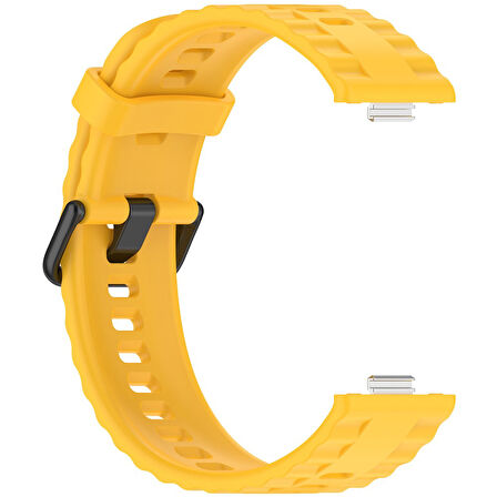 Huawei Watch Fit 4/Fit 4 Pro/Fit 3 Kordon Silikon Dalga Desen Şerit Kordon 23 (Fit/Fit2 Uyumlu Değildir)