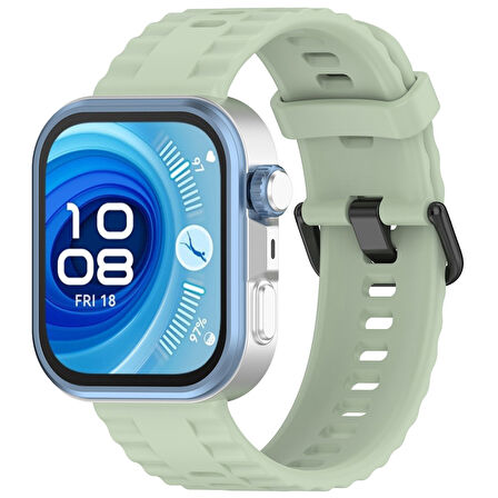 Huawei Watch Fit 4/Fit 4 Pro/Fit 3 Kordon Silikon Dalga Desen Şerit Kordon 23 (Fit/Fit2 Uyumlu Değildir)