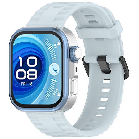 Huawei Watch Fit 4/Fit 4 Pro/Fit 3 Kordon Silikon Dalga Desen Şerit Kordon 23 (Fit/Fit2 Uyumlu Değildir)