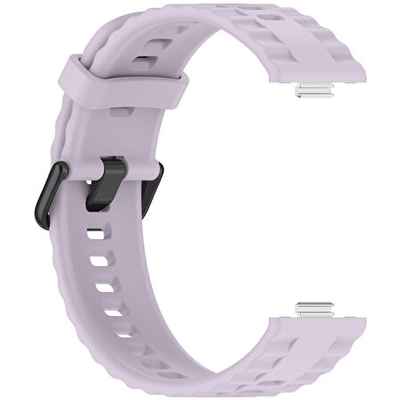 Huawei Watch Fit 4/Fit 4 Pro/Fit 3 Kordon Silikon Dalga Desen Şerit Kordon 23 (Fit/Fit2 Uyumlu Değildir)
