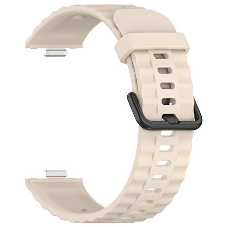 Huawei Watch Fit 4/Fit 4 Pro/Fit 3 Kordon Silikon Dalga Desen Şerit Kordon 23 (Fit/Fit2 Uyumlu Değildir)