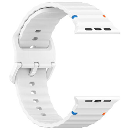 Apple Watch 42/44/45/46/49mm Kordon Dekoratif Örgü Çizgili Spor Silikon Kayış 2/3/4/5/6/se/7/8/9/10/ultra