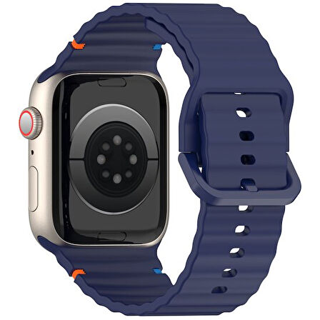 Apple Watch 42/44/45/46/49mm Kordon Dekoratif Örgü Çizgili Spor Silikon Kayış 2/3/4/5/6/se/7/8/9/10/ultra
