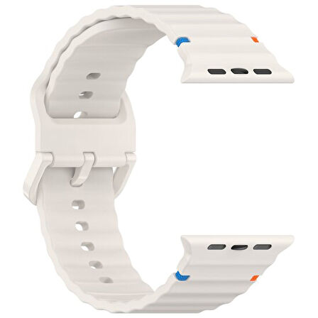 Apple Watch 42/44/45/46/49mm Kordon Dekoratif Örgü Çizgili Spor Silikon Kayış 2/3/4/5/6/se/7/8/9/10/ultra