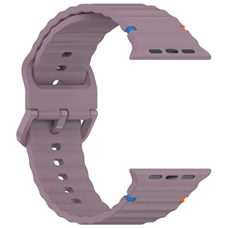 Apple Watch 42/44/45/46/49mm Kordon Dekoratif Örgü Çizgili Spor Silikon Kayış 2/3/4/5/6/se/7/8/9/10/ultra