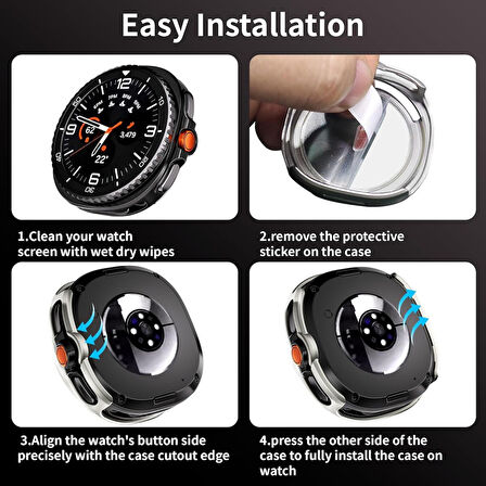 Samsung Galaxy Watch 8 44mm Sert PC Kasa ve Ekran Koruyucu 14