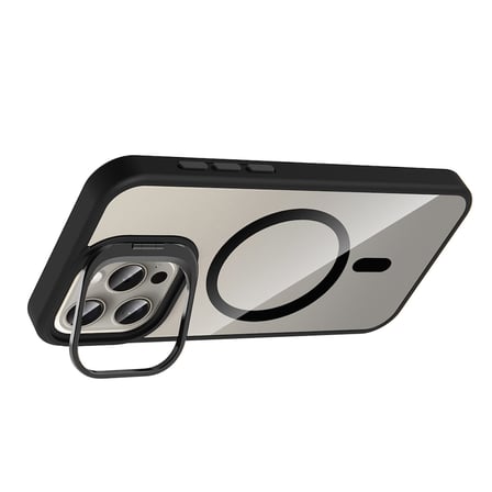 Apple iPhone 15 Pro Max Kılıf Kamera Lens Hediyeli Standlı M-Safe Şarj Özellikli Etro Kapak