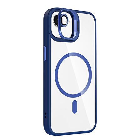 Apple iPhone 16E Kılıf Kamera Lens Hediyeli Standlı M-Safe Şarj Özellikli Etro Kapak