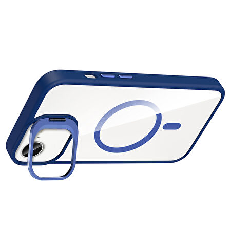 Apple iPhone 16E Kılıf Kamera Lens Hediyeli Standlı M-Safe Şarj Özellikli Etro Kapak