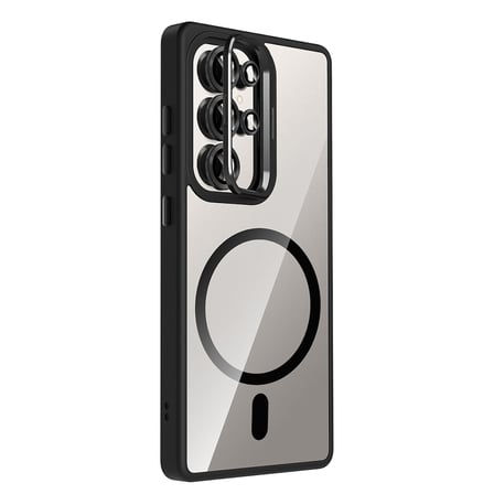 Samsung Galaxy S22 Ultra Kılıf Kamera Lens Hediyeli Standlı M-Safe Şarj Özellikli Etro Kapak