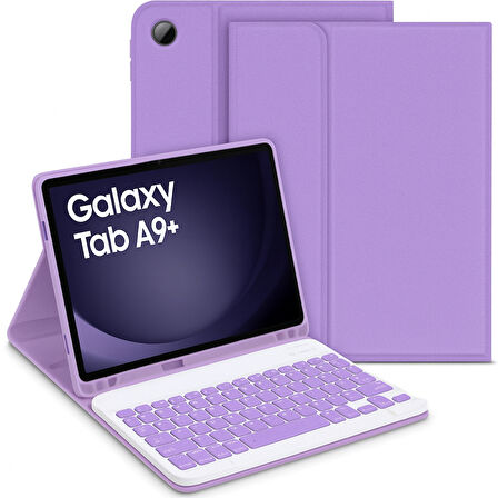 Samsung Galaxy Tab A9 Plus X210 Kılıf Kablosuz Klavyeli Case Mobax X113 X115 X117