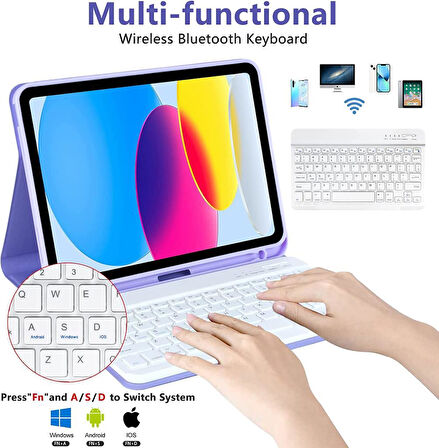 Apple iPad Air 3 10.5" Kılıf Kablosuz Klavyeli Case Mobax A2152 A2123 A2153 A2154