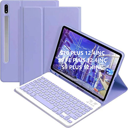 Samsung Galaxy Tab S9 FE Plus/S10 Plus/S9 Plus Kılıf Kablosuz Klavyeli Case Mobax Türkçe X610-16-810-18 X820