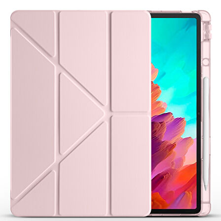 Lenovo Idea Tab Pro 12.7inç TB-373FU Kılıf Kalem Bölmeli Trifolding Case