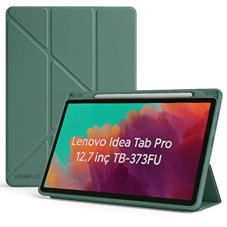 Lenovo Idea Tab Pro 12.7inç TB-373FU Kılıf Kalem Bölmeli Trifolding Case