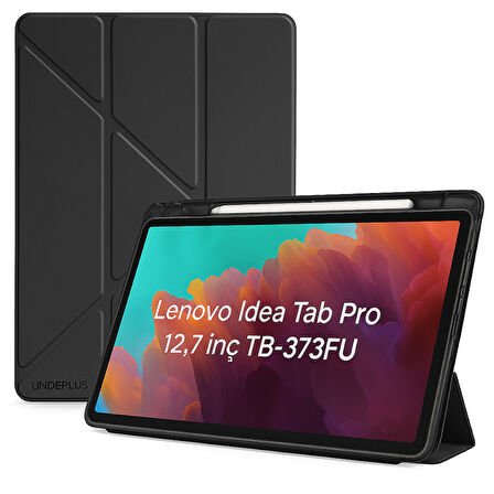Lenovo Idea Tab Pro 12.7inç TB-373FU Kılıf Kalem Bölmeli Trifolding Case