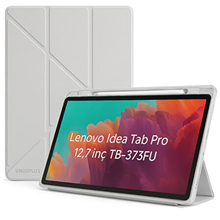 Lenovo Idea Tab Pro 12.7inç TB-373FU Kılıf Kalem Bölmeli Trifolding Case