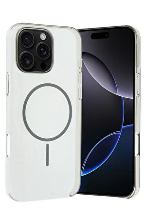 Apple iPhone 16 Pro Max Kılıf Şeffaf Lansman Magsafe Wireless Şarj Özellikli Orjin Kapak