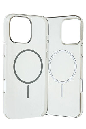 Apple iPhone 16 Pro Max Kılıf Şeffaf Lansman Magsafe Wireless Şarj Özellikli Orjin Kapak