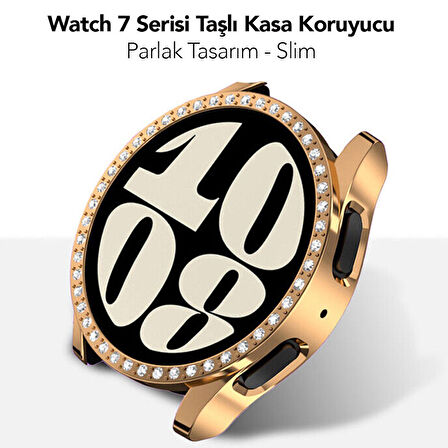 Samsung Galaxy Watch 8 40mm TEK SIRA Taşlı Kasa Koruyucu (Ekran Koruyucusuz) TEKSIRA