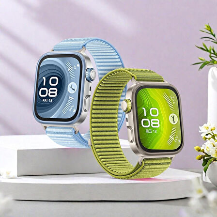 Huawei Watch Fit 4/Fit 4 Pro/Fit 3 Kordon Dalgalı Cırt Cırt Hasır Kordon
