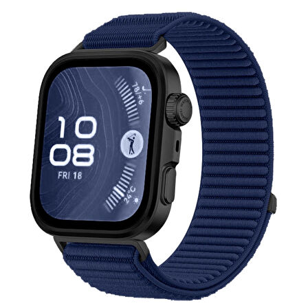Huawei Watch Fit 4/Fit 4 Pro/Fit 3 Kordon Dalgalı Cırt Cırt Hasır Kordon