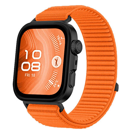 Huawei Watch Fit 4/Fit 4 Pro/Fit 3 Kordon Dalgalı Cırt Cırt Hasır Kordon
