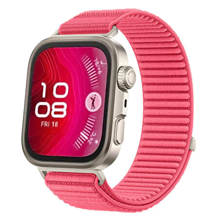 Huawei Watch Fit 4/Fit 4 Pro/Fit 3 Kordon Dalgalı Cırt Cırt Hasır Kordon