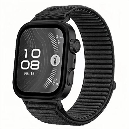 Huawei Watch Fit 4/Fit 4 Pro/Fit 3 Kordon Dalgalı Cırt Cırt Hasır Kordon